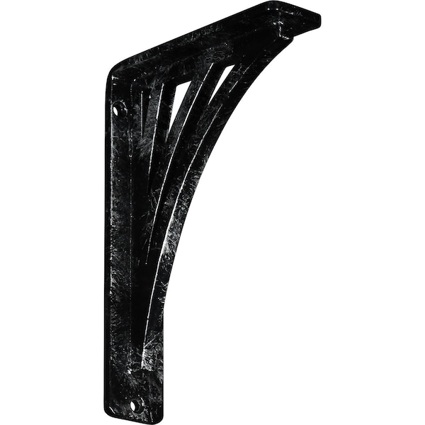 Ekena Millwork Nevio Wrought Iron Bracket, (Single center brace), Antiqued Silver 1 1/2"W x 5 1/2"D x 8"H BKTM01X05X08SNEASV - main